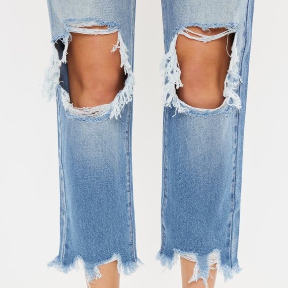 KAN CAN USA- HIGH RISE CHEWED UP MOM JEAN - Picture 8 of 13